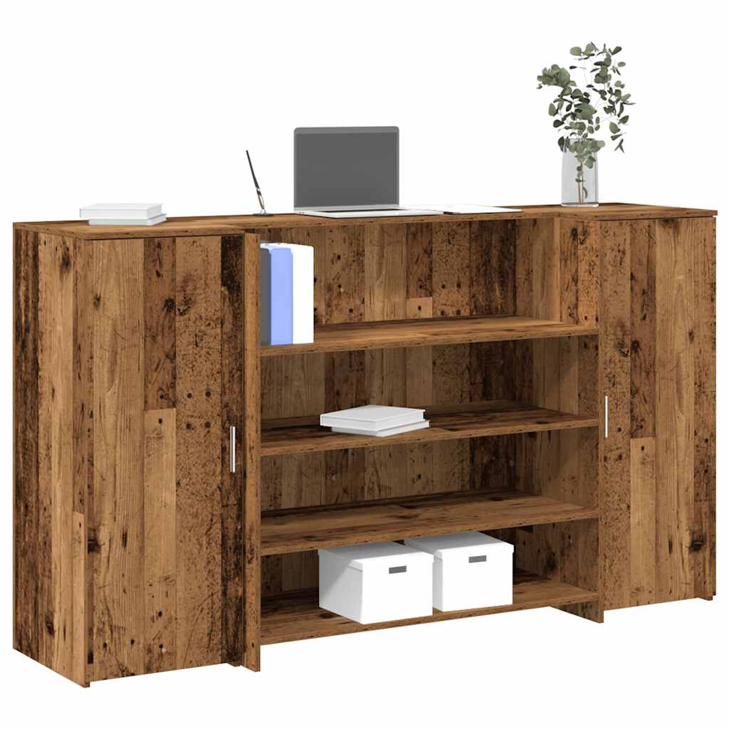 Escritorio de recepción roble negro 100x50x103,5 cm madera de ingeniería
