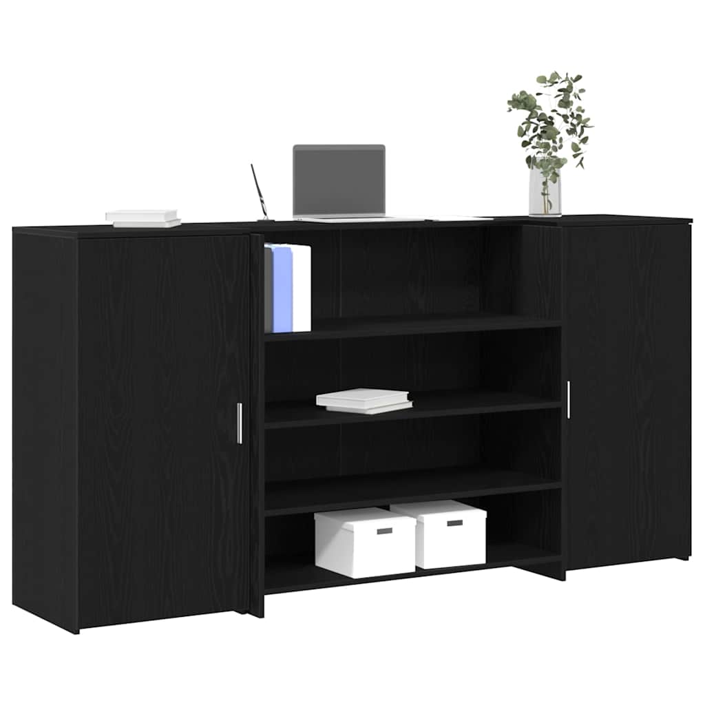 Escritorio de recepción roble negro 100x50x103,5 cm madera de ingeniería