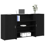 Escritorio de recepción roble negro 100x50x103,5 cm madera de ingeniería