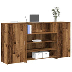 Escritorio de recepción roble negro 100x50x103,5 cm madera de ingeniería