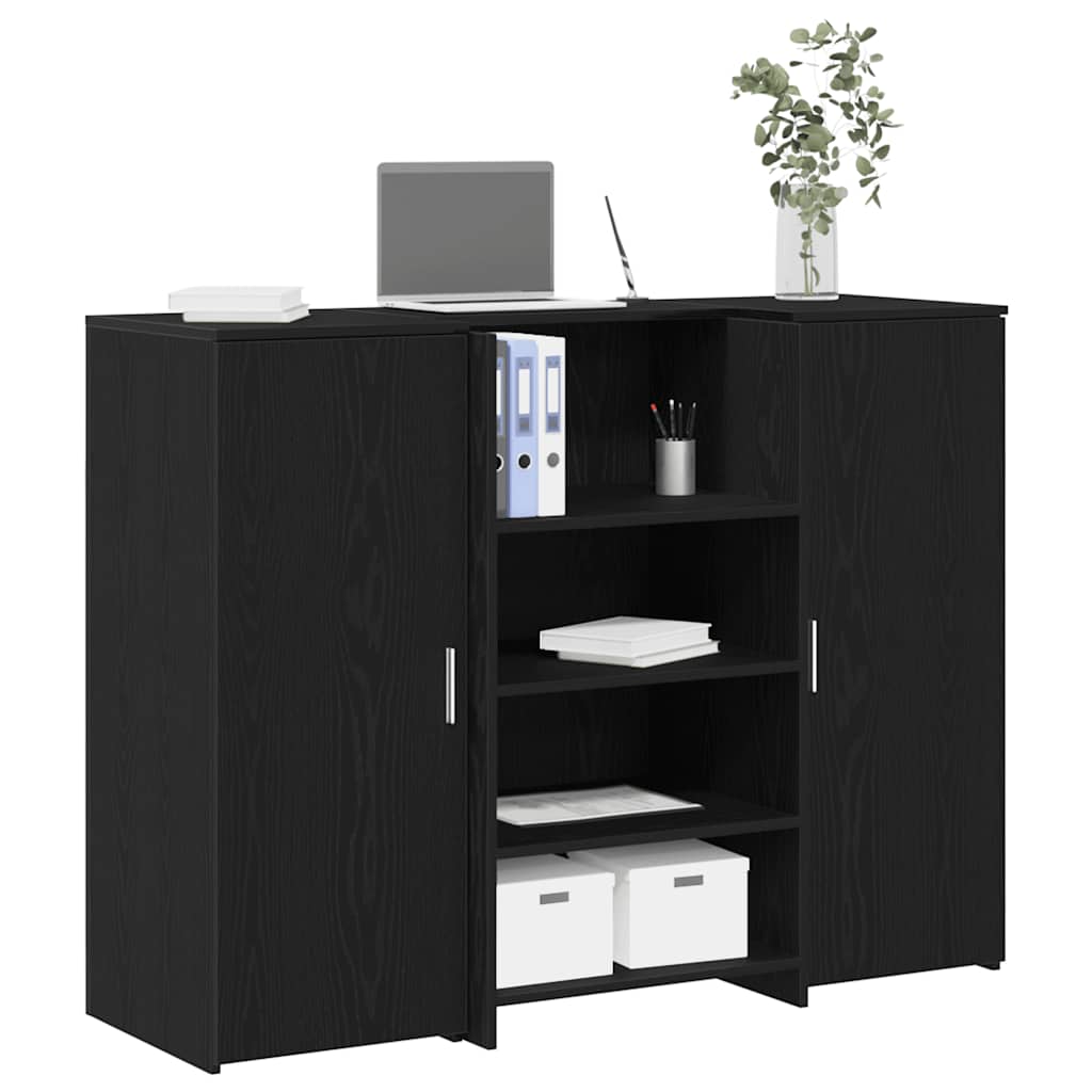 Escritorio de recepción roble negro 100x50x103,5 cm madera de ingeniería