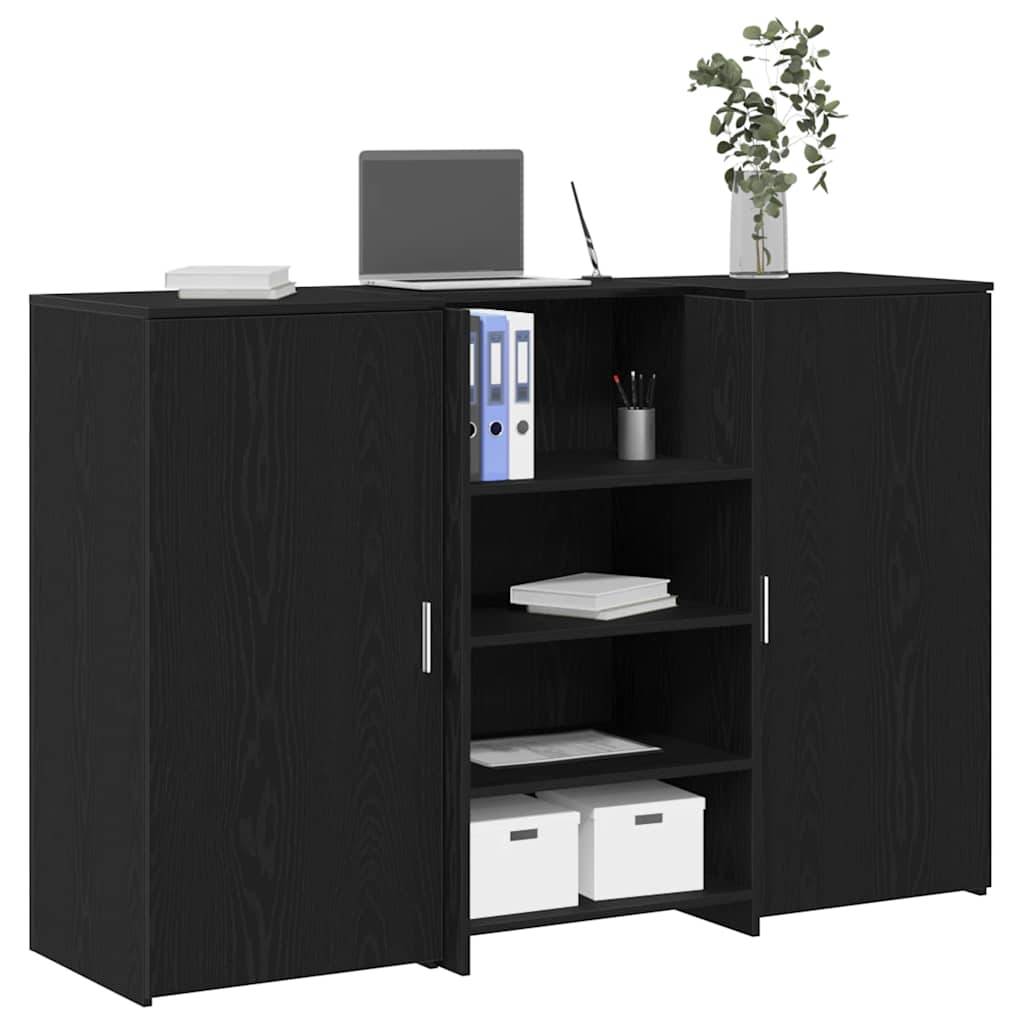 Escritorio de recepción roble negro 100x50x103,5 cm madera de ingeniería