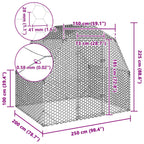 Gallinero 2,5x2x2,25 m acero galvanizado