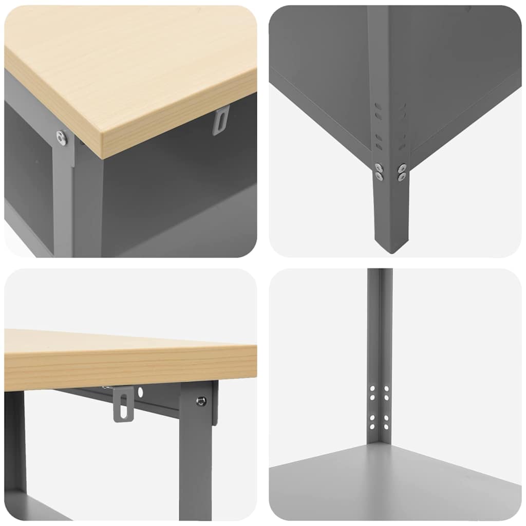 Mesa de Trabajo con estante Gris 100 x 55 x 85 cm