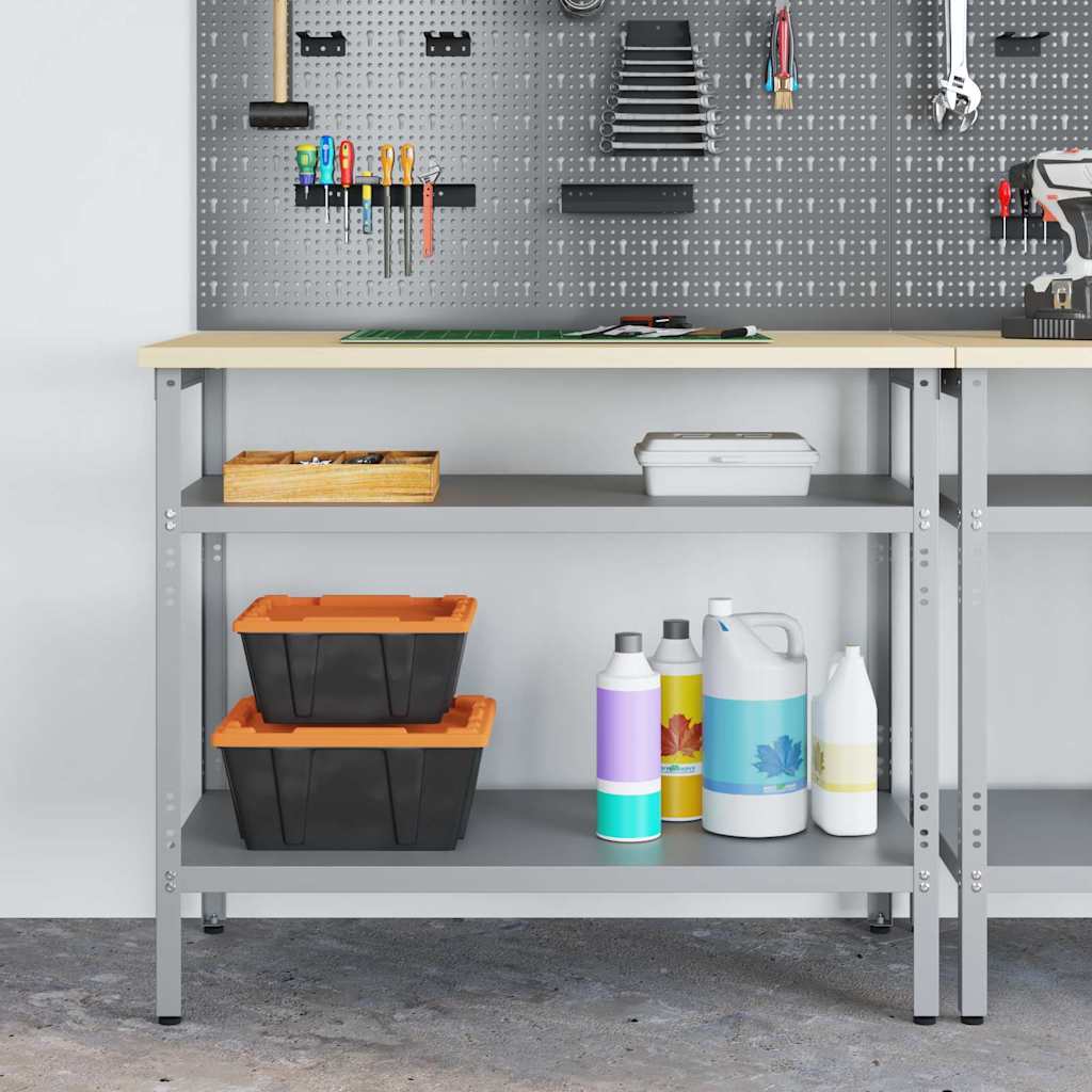 Mesa de Trabajo con estante Gris 100 x 55 x 85 cm
