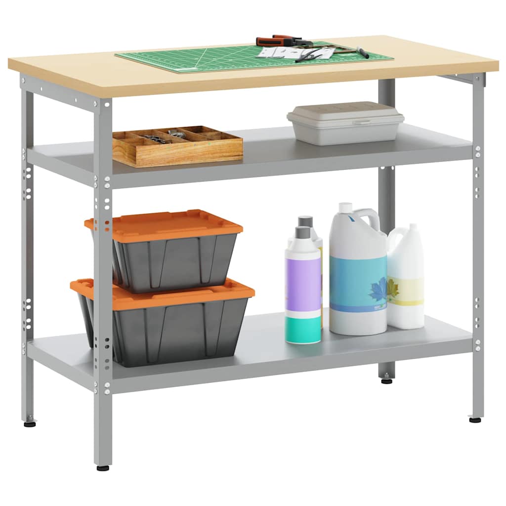 Mesa de Trabajo con estante Gris 100 x 55 x 85 cm