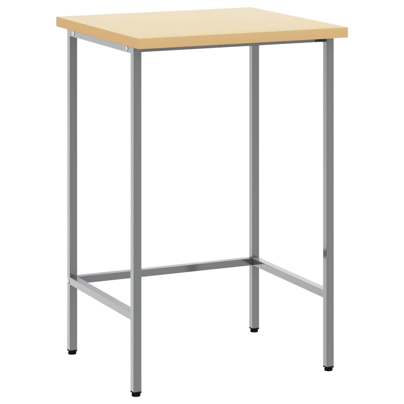 Mesa de Esquina Gris 55 x 55 x 85 cm Acero y madera engineered