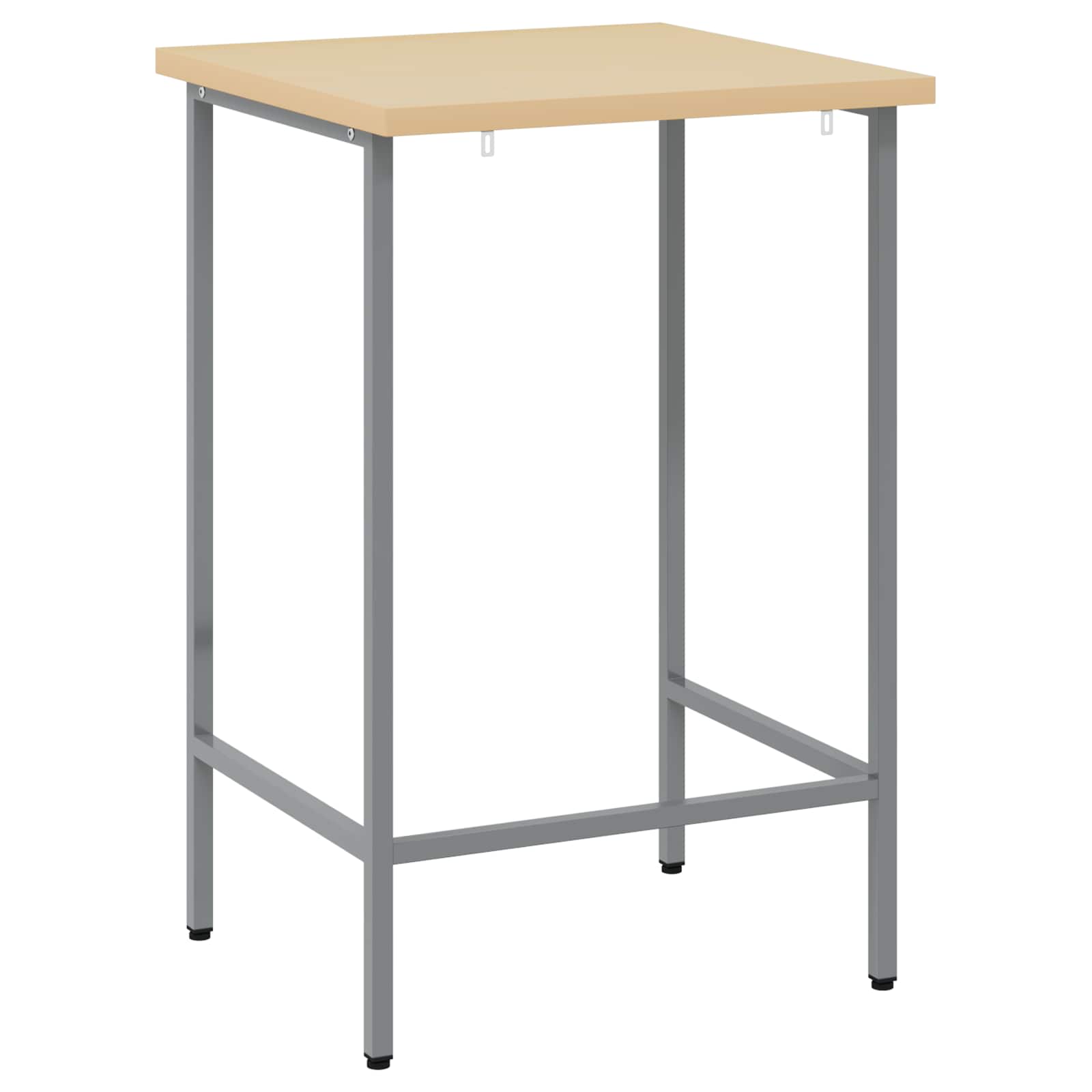 Mesa de Esquina Gris 55 x 55 x 85 cm Acero y madera engineered