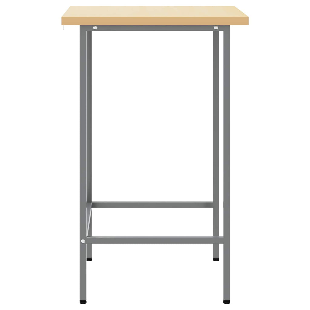Mesa de Esquina Gris 55 x 55 x 85 cm Acero y madera engineered
