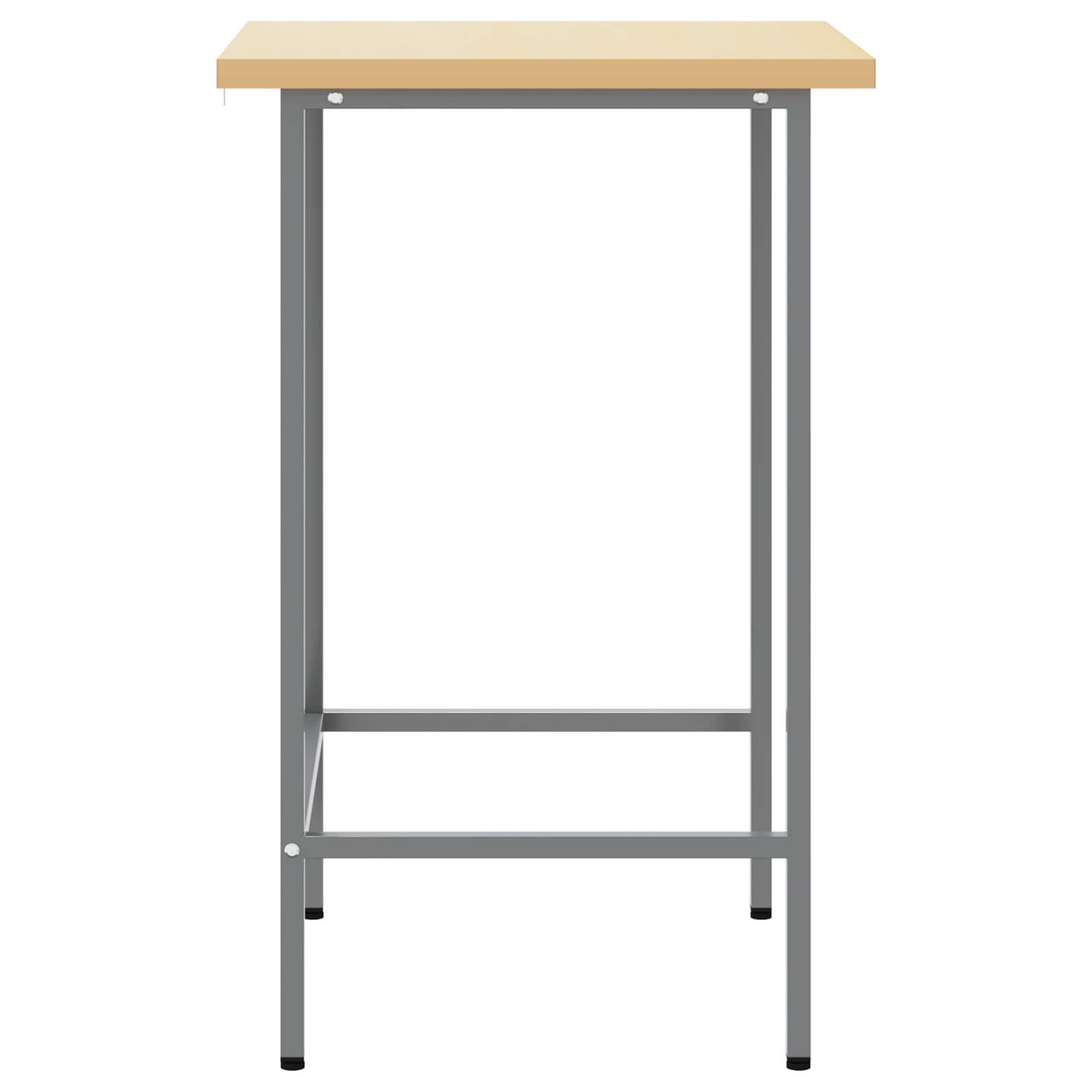 Mesa de Esquina Gris 55 x 55 x 85 cm Acero y madera engineered