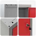 Armario de herramientas con estante Rojo y Gris 50 x 20 x 55 cm