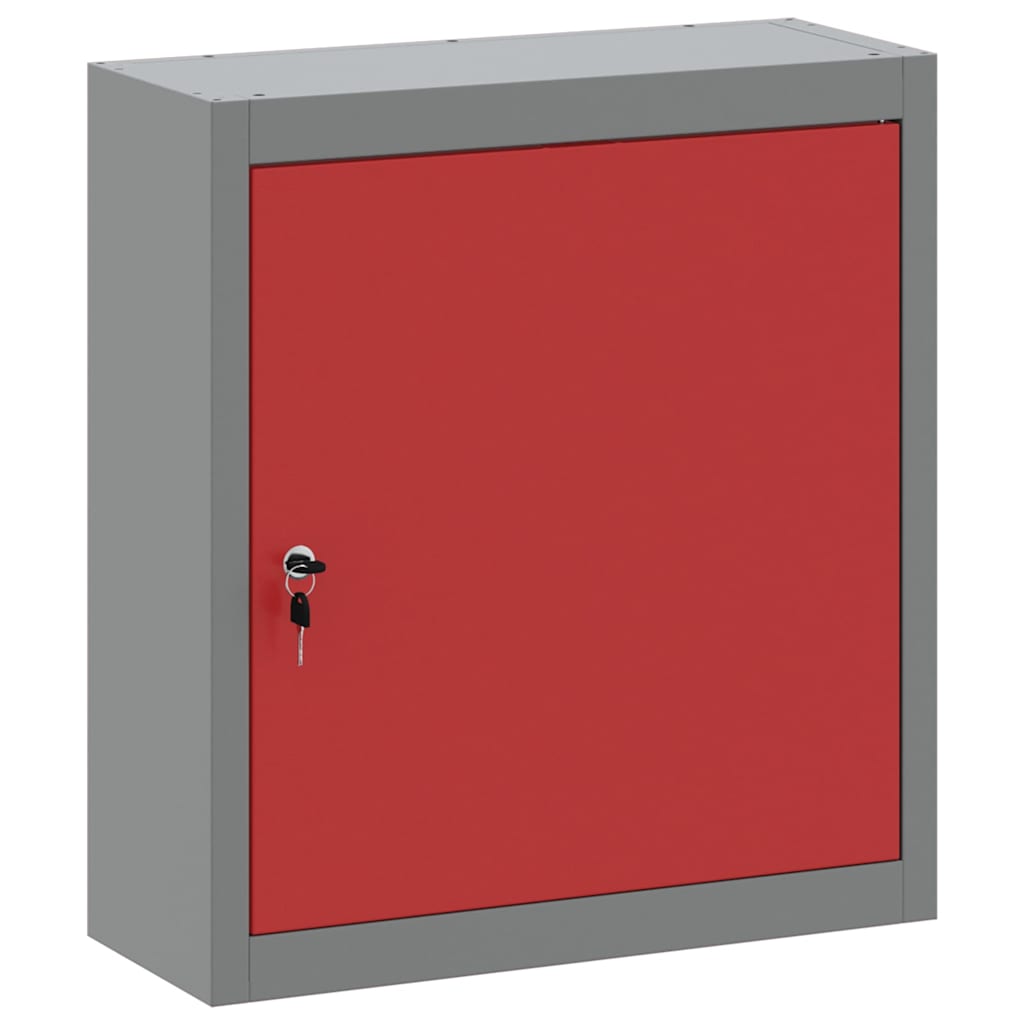 Armario de herramientas con estante Rojo y Gris 50 x 20 x 55 cm