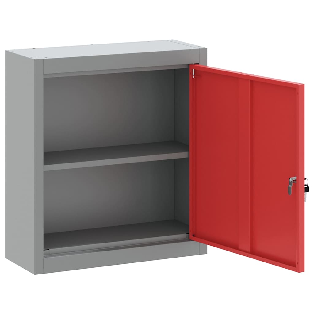 Armario de herramientas con estante Rojo y Gris 50 x 20 x 55 cm