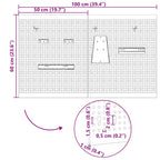 Panel de Herramientas 2 pcs Gris 100 x 1 x 60 cm