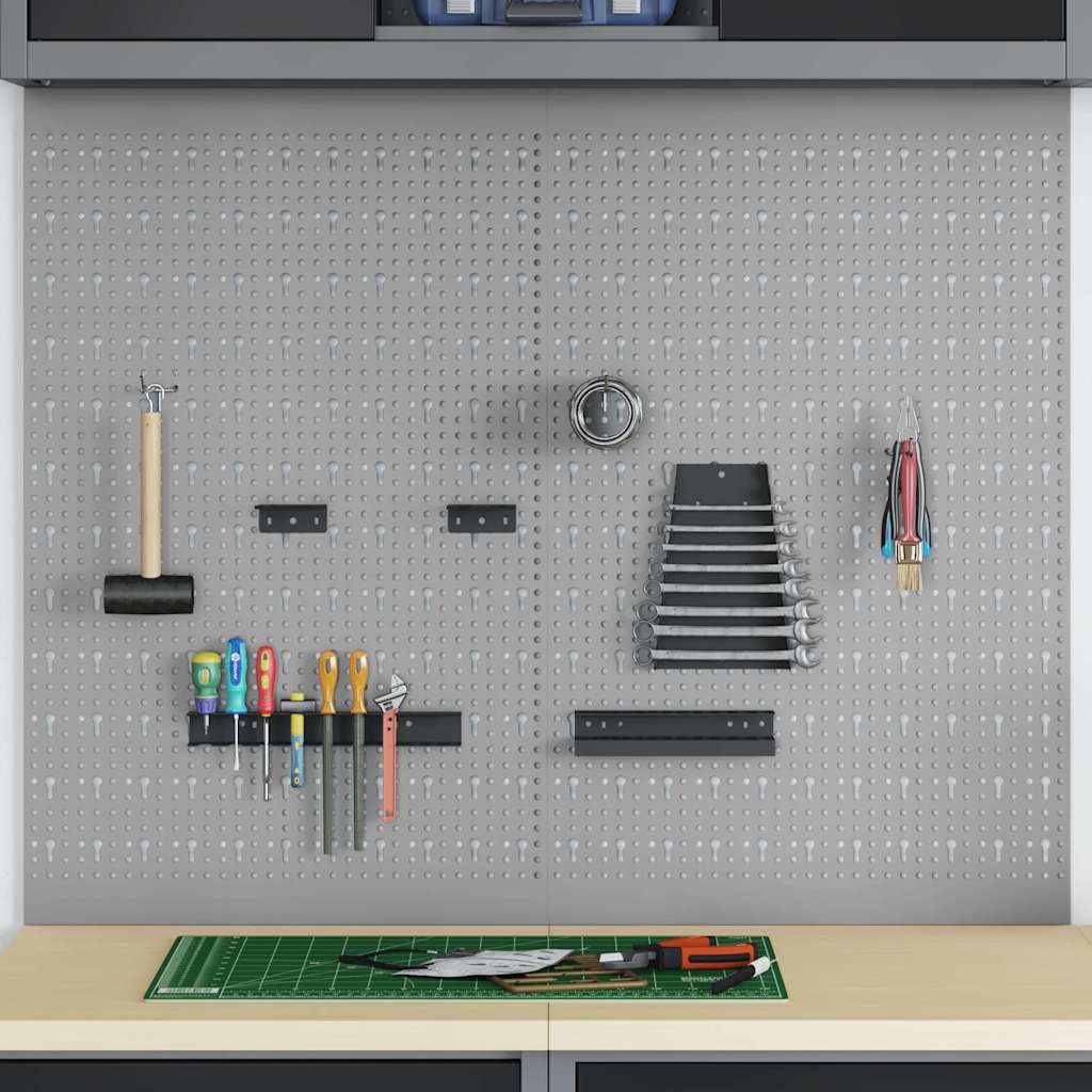Painel de Ferramentas 2 unid. Cinzento 100 x 1 x 60 cm