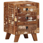 Mesilla de noche 2 uds 37x32x50 cm madera maciza reciclada