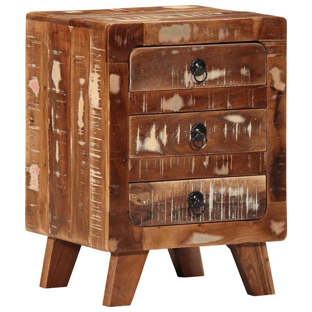 Mesilla de noche 2 uds 37x32x50 cm madera maciza reciclada