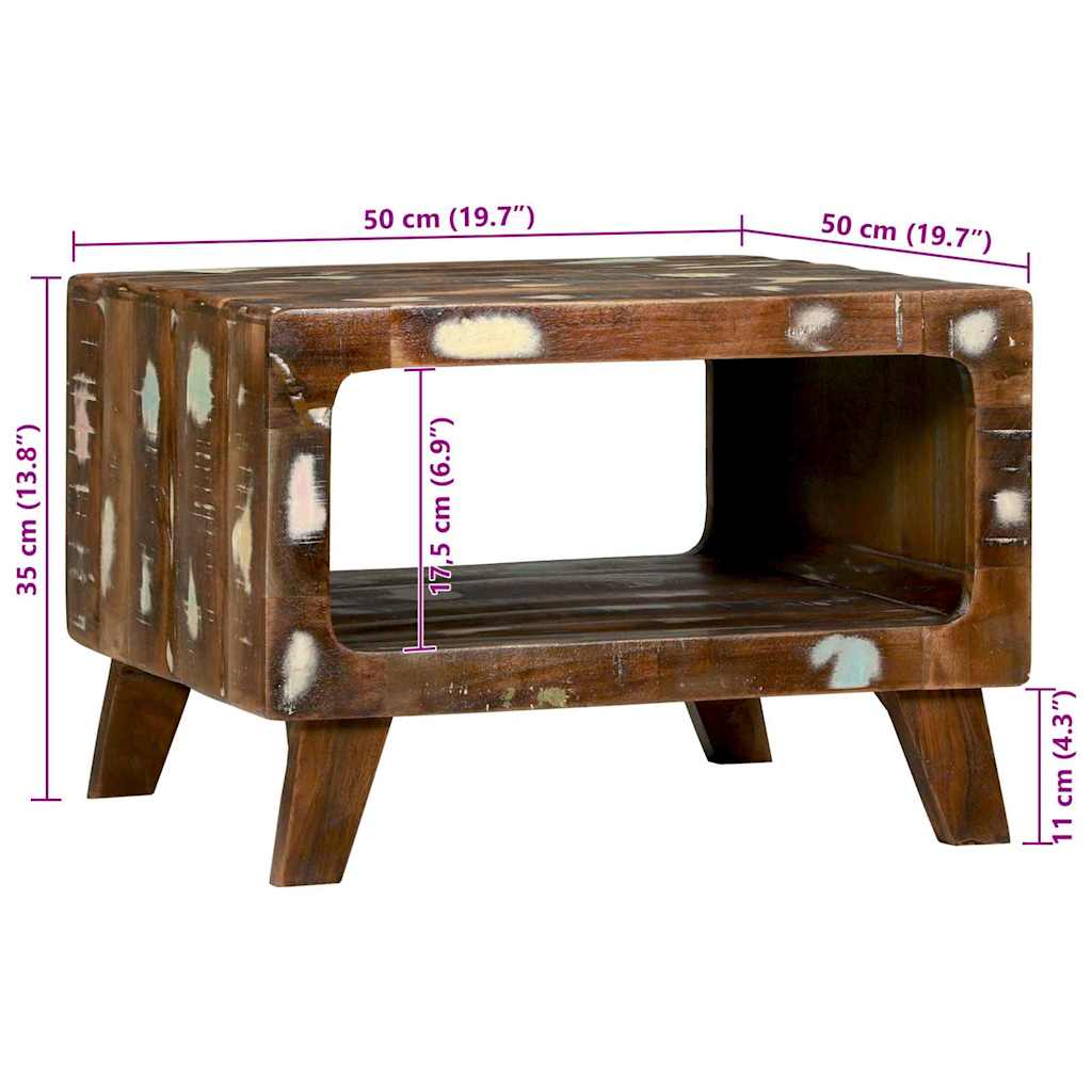 Mesa de Café 50 x 50 x 35 cm Madera sólida recuperada