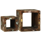 Unidades de TV 2 pcs Multicolor Madera sólida recuperada