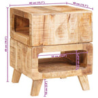 Mesa Auxiliar Marrón 40 x 40 x 49 cm Madera de mango maciza