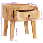 Mesa Auxiliar Marrón 40 x 32 x 46 cm Madera de mango maciza