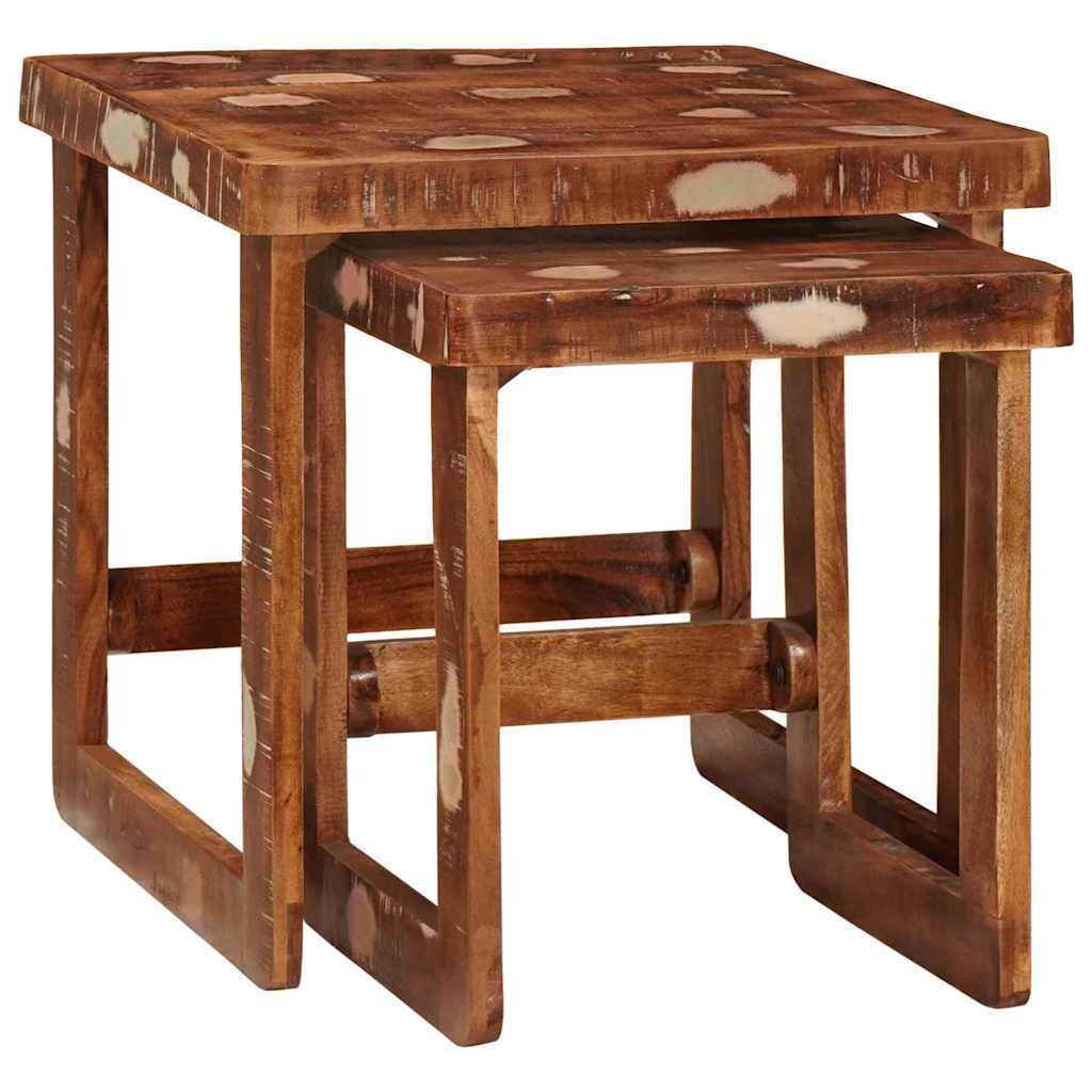 Mesas Nido 2 pcs 46 x 46 x 45 cm Madera sólida recuperada