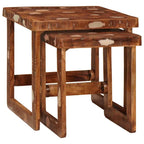 Mesas Nido 2 pcs 46 x 46 x 45 cm Madera sólida recuperada