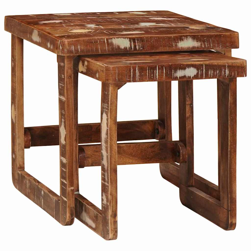 Mesas Nido 2 pcs 46 x 46 x 45 cm Madera sólida recuperada