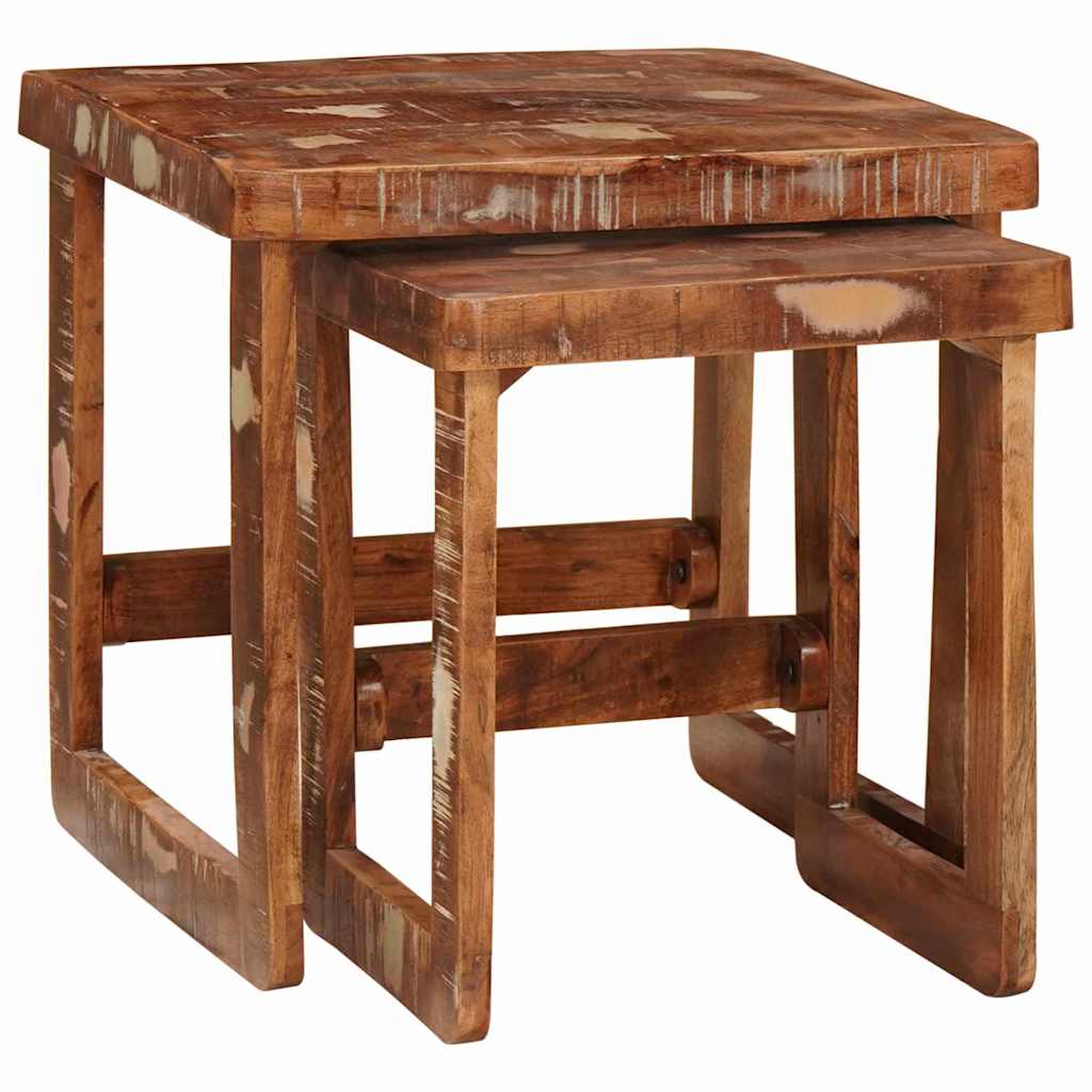 Mesas Nido 2 pcs 46 x 46 x 45 cm Madera sólida recuperada