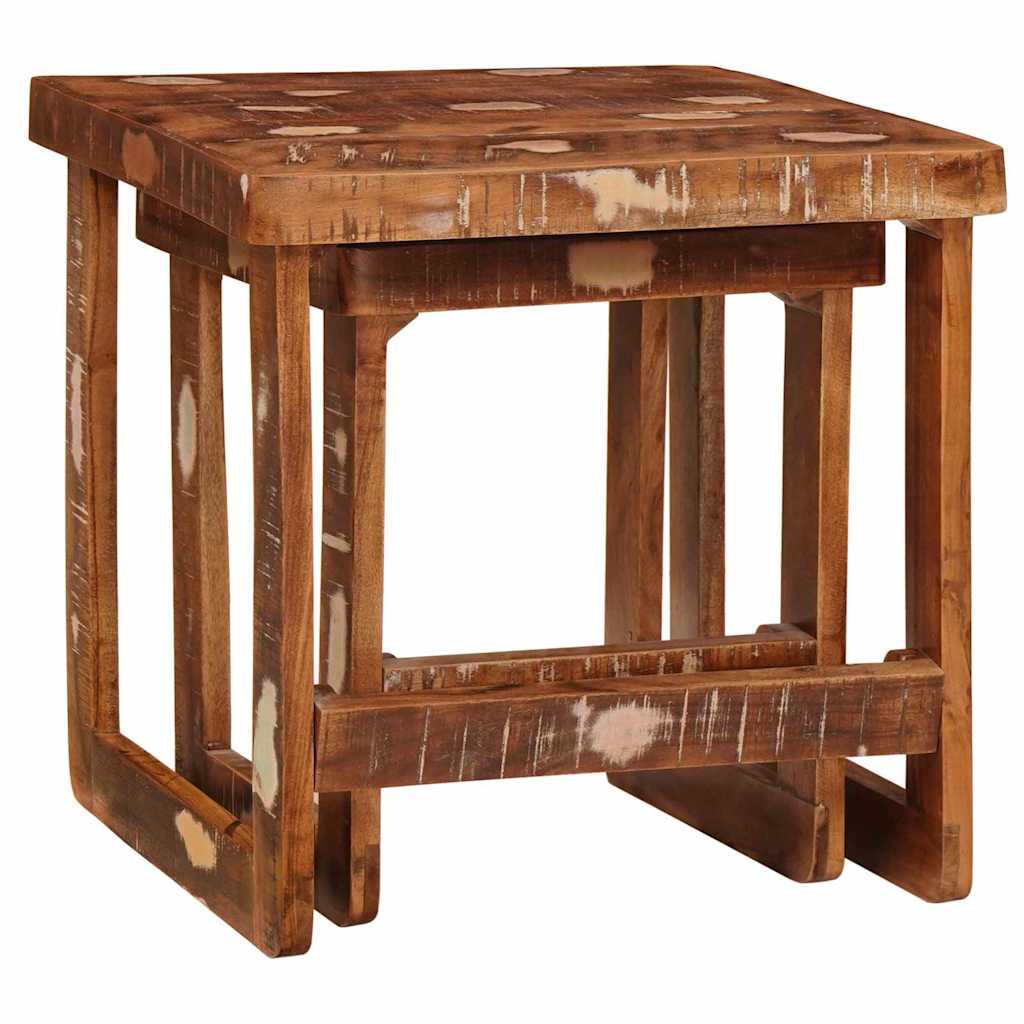 Mesas Nido 2 pcs 46 x 46 x 45 cm Madera sólida recuperada