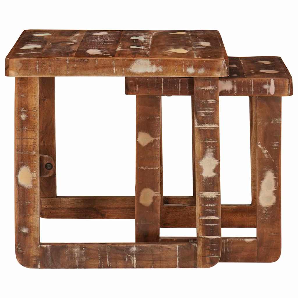 Mesas Nido 2 pcs 46 x 46 x 45 cm Madera sólida recuperada