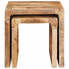 Mesas Nido 2 pcs Marrón 46 x 40 x 46 cm Madera de mango maciza