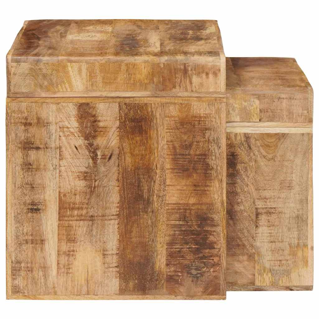 Mesas Nido 2 pcs Marrón 46 x 40 x 46 cm Madera de mango maciza