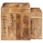 Mesas Nido 2 pcs Marrón 46 x 40 x 46 cm Madera de mango maciza