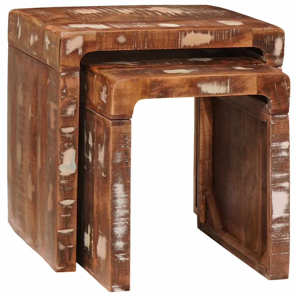 Nesting Tables 2 pcs Brown 46 x 40 x 46 cm Solid mango wood