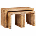 Mesa Nido 3 pcs Marrón Madera de mango maciza