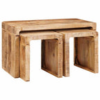 Mesa Nido 3 pcs Marrón Madera de mango maciza