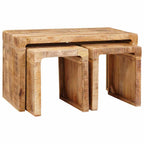 Mesa Nido 3 pcs Marrón Madera de mango maciza