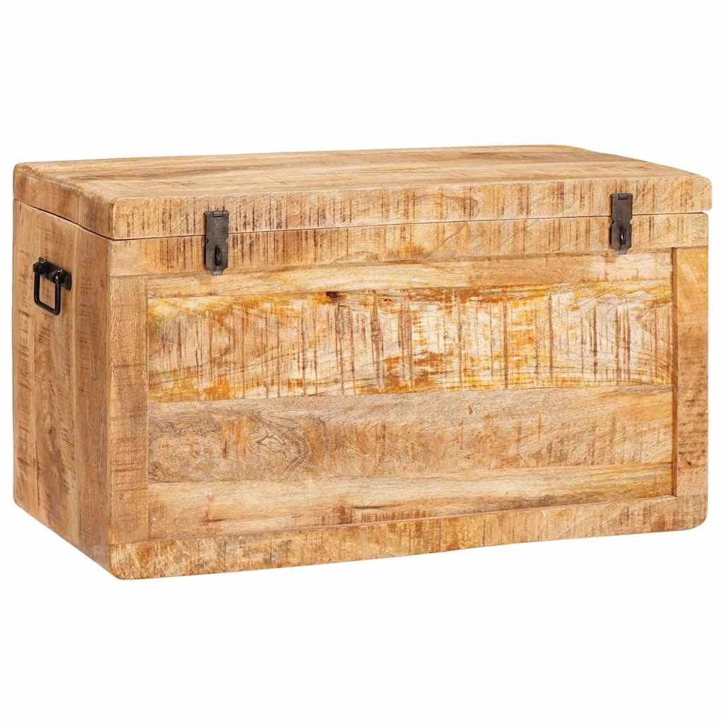 Storage Box with Door Brown Solid Mango Wood
