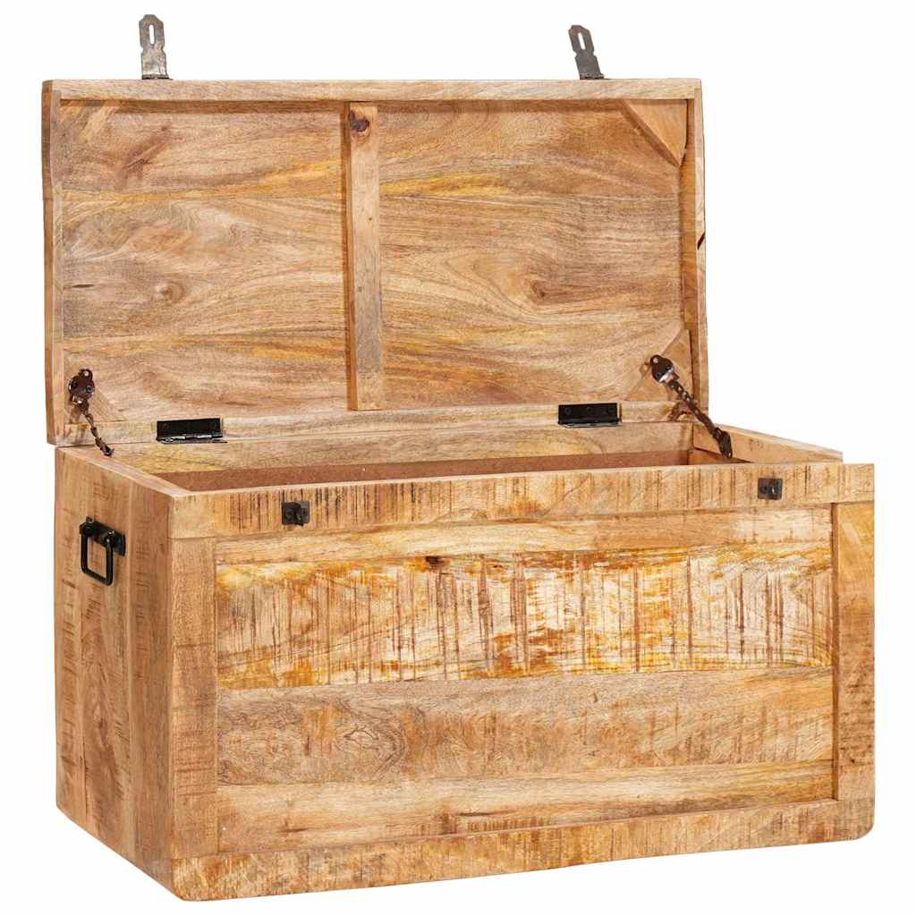 Caixa de arrumação com porta Castanho Madeira de mangueira maciça