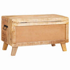 Caja de Almacenamiento 70 x 35 x 40 cm madera maciza de mango