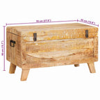 Caja de Almacenamiento 70 x 35 x 40 cm madera maciza de mango