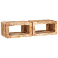 Mesita de Noche 2 pcs Marrón Madera de mango maciza