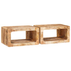 Mesita de Noche 2 pcs Marrón Madera de mango maciza