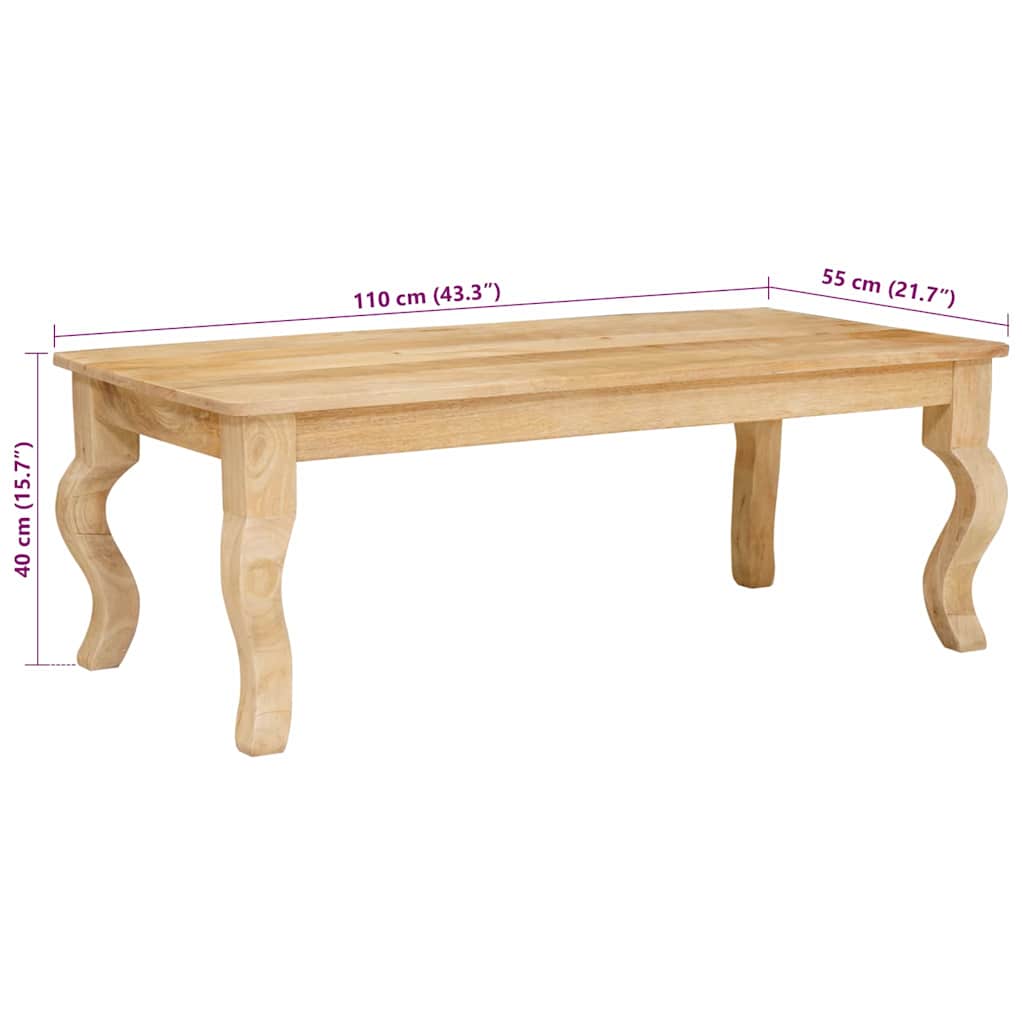 Mesa de Café Marrón 110 x 55 x 40 cm Madera de mango maciza