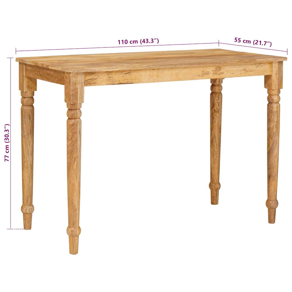 Mesa de Café Marrón 110 x 55 x 77 cm Madera de mango maciza