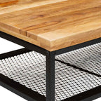 Mesa de Café Marrón y Negro Madera de mango maciza