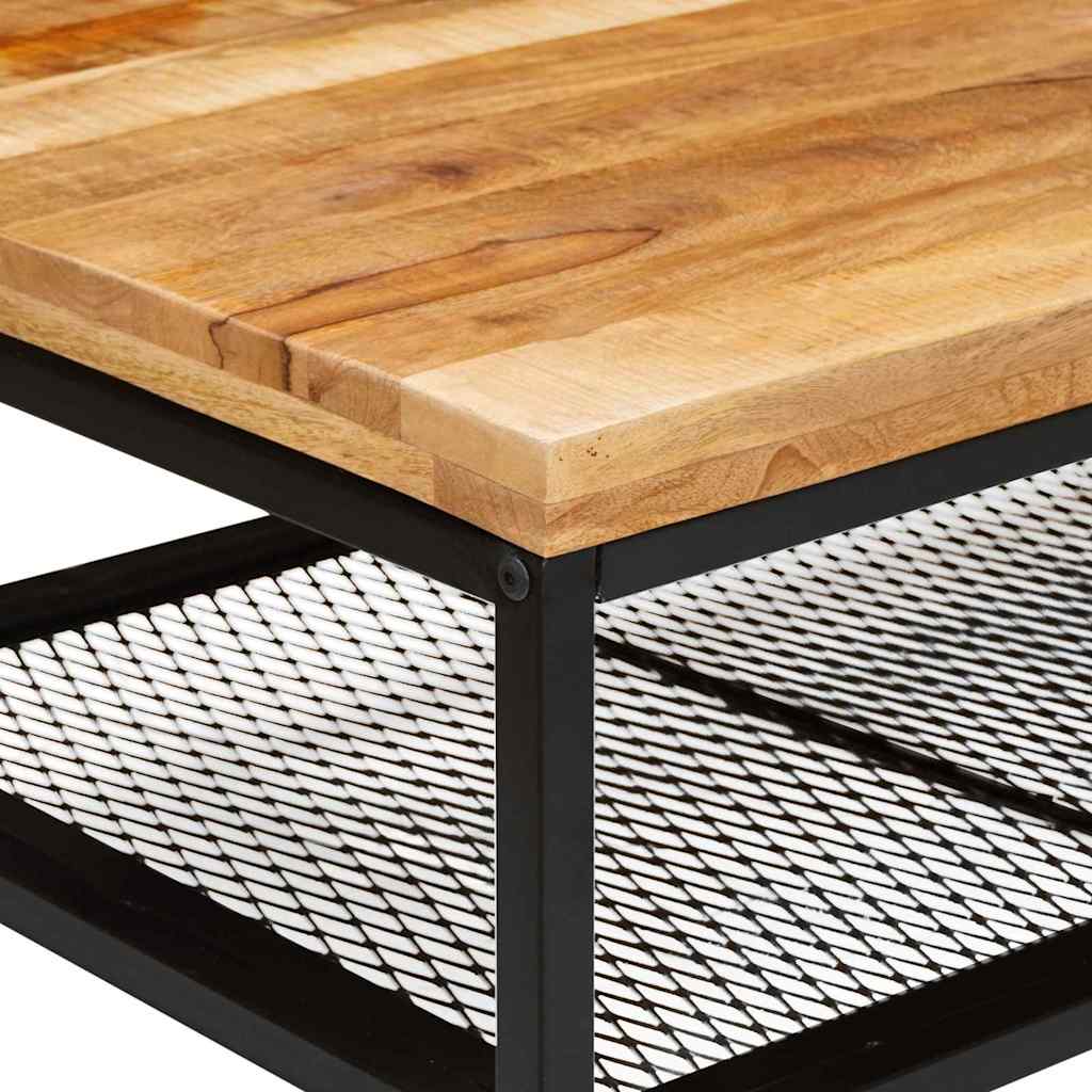 Mesa de Café Marrón y Negro Madera de mango maciza