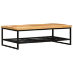 Mesa de Café Marrón y Negro Madera de mango maciza