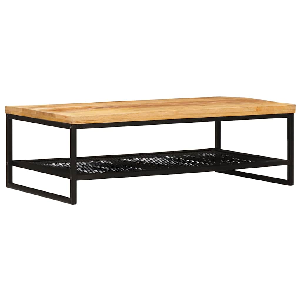 Mesa de Café Marrón y Negro Madera de mango maciza